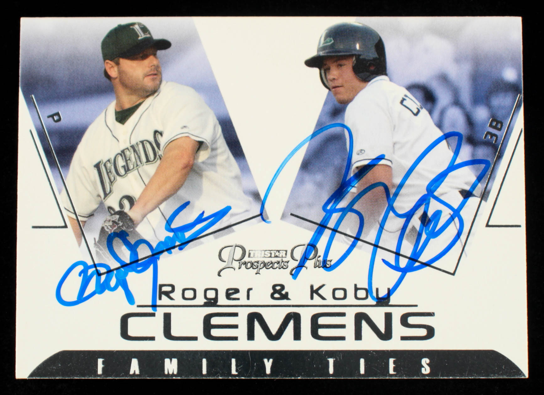 Roger Clemens & Koby Clemens Signed 2006 TRISTAR Prospects Plus Family Ties #1 (Beckett COA) at PristineAuction.com Roger Clemens & Koby Clemens Signed 2006 TRISTAR Prospects Plus Family Ties #1 (Beckett COA) at PristineAuction.com