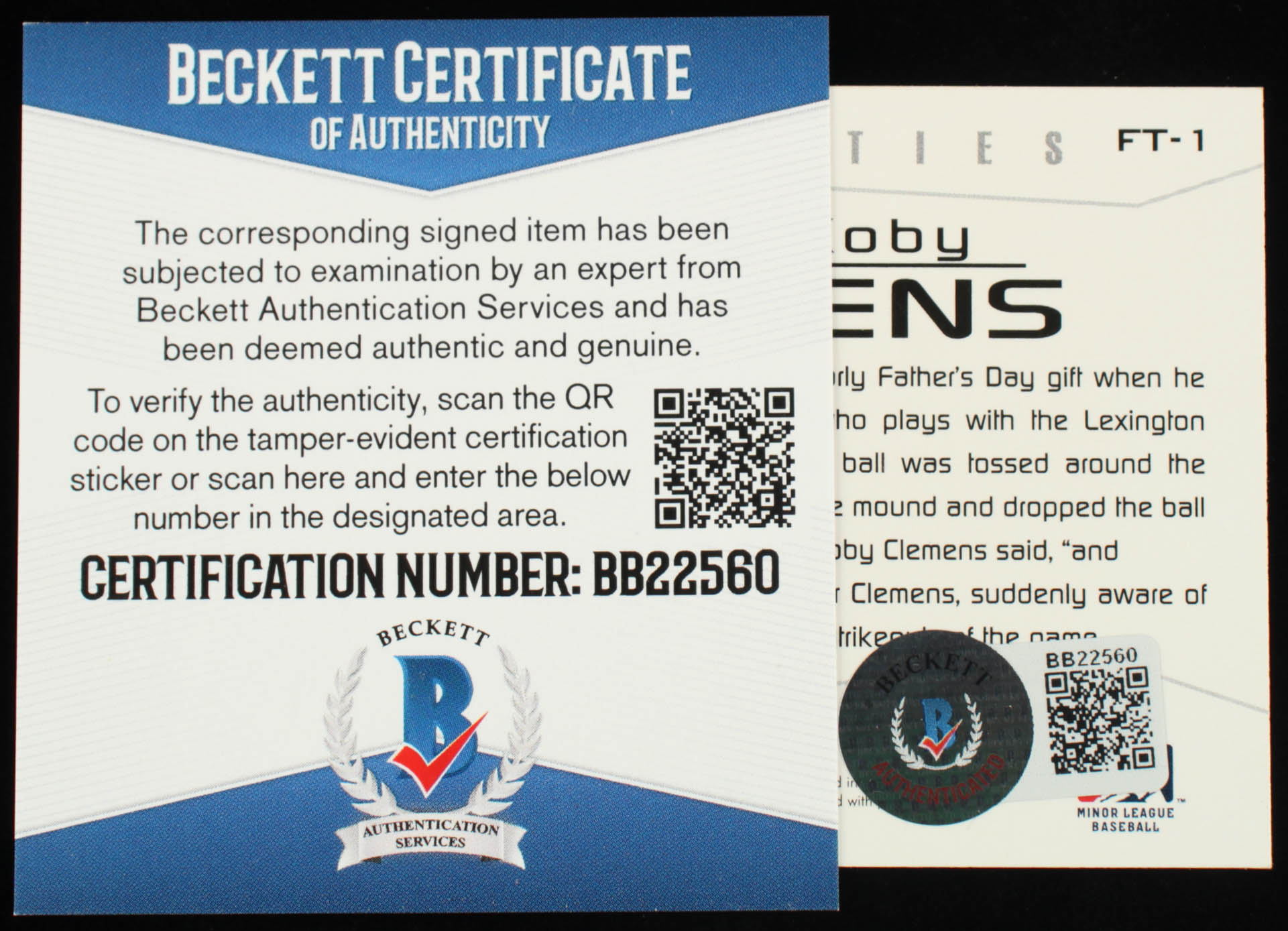 Roger Clemens & Koby Clemens Signed 2006 TRISTAR Prospects Plus Family Ties #1 (Beckett COA) at PristineAuction.com Roger Clemens & Koby Clemens Signed 2006 TRISTAR Prospects Plus Family Ties #1 (Beckett COA) at PristineAuction.com