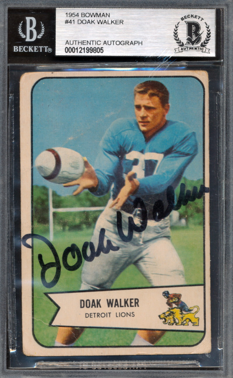 Doak Walker Signed 1954 Bowman #41 (BGS Encapsulated) at PristineAuction.com Doak Walker Signed 1954 Bowman #41 (BGS Encapsulated) at PristineAuction.com