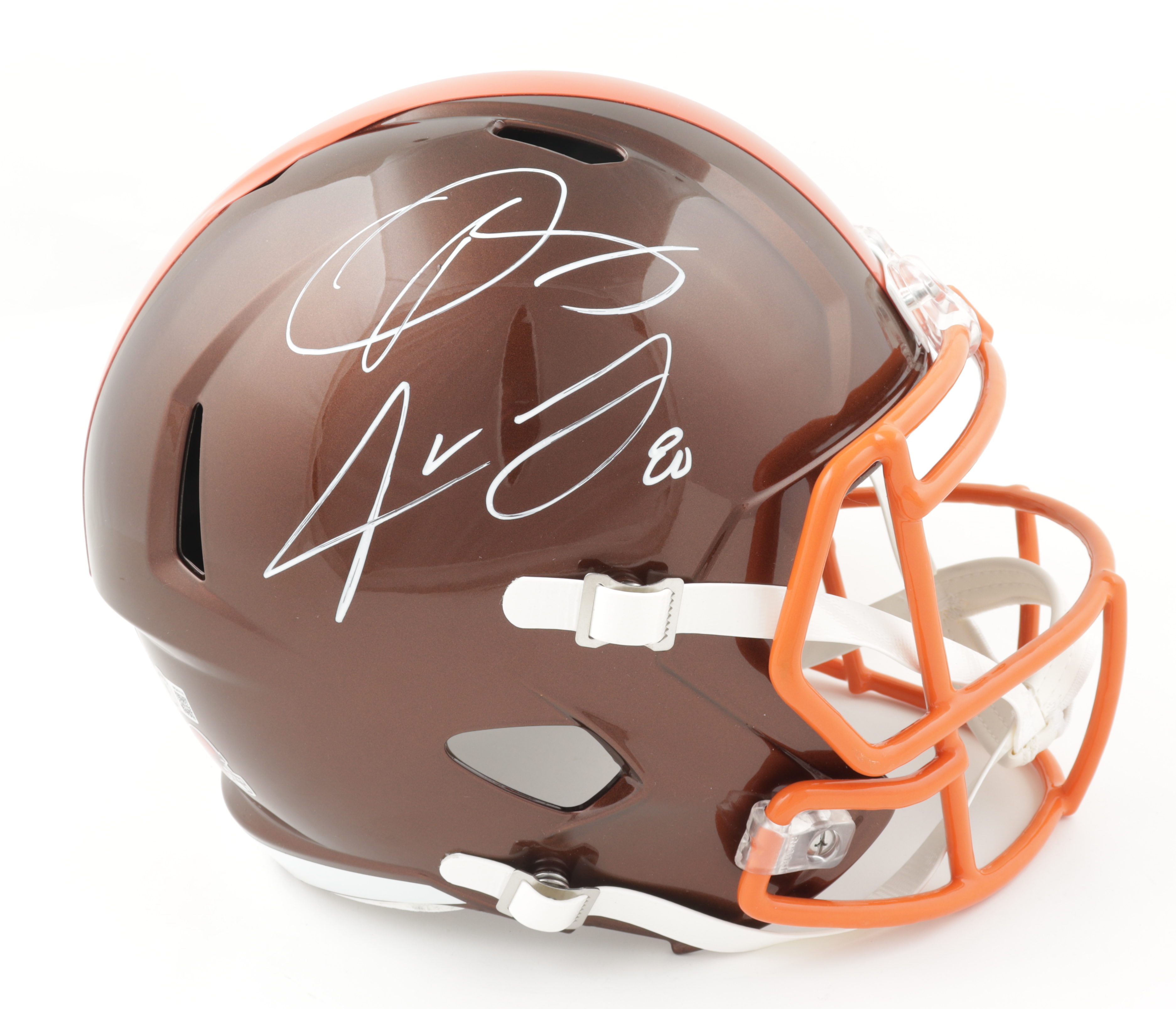 Odell Beckham Jr. & Jarvis Landry Signed Browns Full-Size Flash Alternate Speed Helmet (Beckett Hologram) at PristineAuction.com Odell Beckham Jr. & Jarvis Landry Signed Browns Full-Size Flash Alternate Speed Helmet (Beckett Hologram) at PristineAuction.com