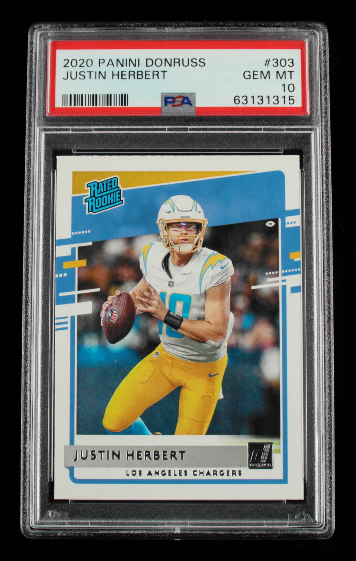 Justin Herbert 2020 Donruss #303 RR RC (PSA 10) at PristineAuction.com Justin Herbert 2020 Donruss #303 RR RC (PSA 10) at PristineAuction.com