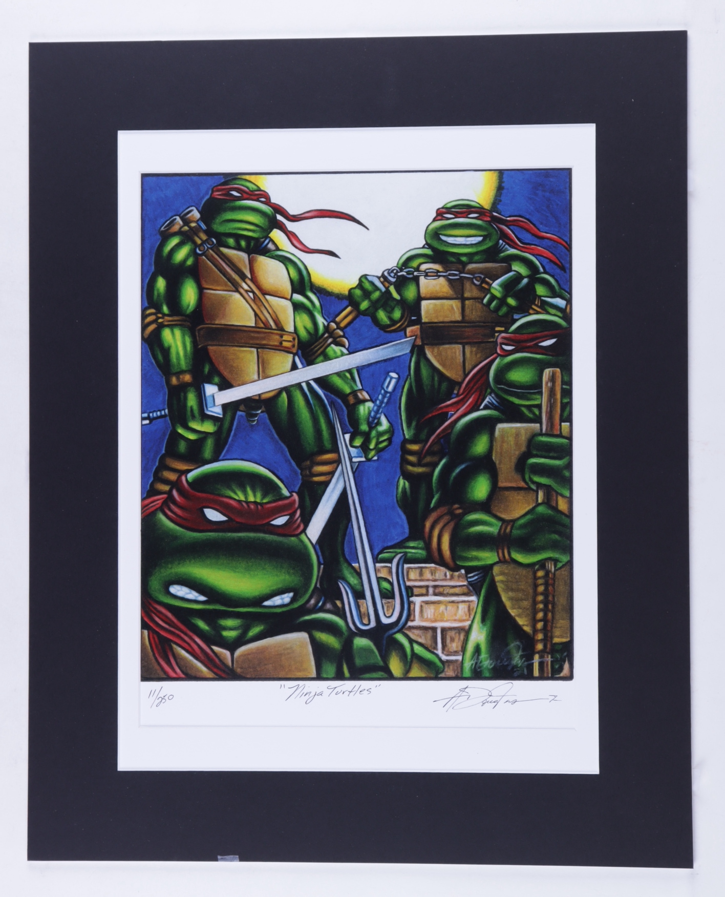 Anthony Douglas Signed "Ninja Turtles" LE 16x20 Custom Matted Print (PA LOA) at PristineAuction.com Anthony Douglas Signed "Ninja Turtles" LE 16x20 Custom Matted Print (PA LOA) at PristineAuction.com