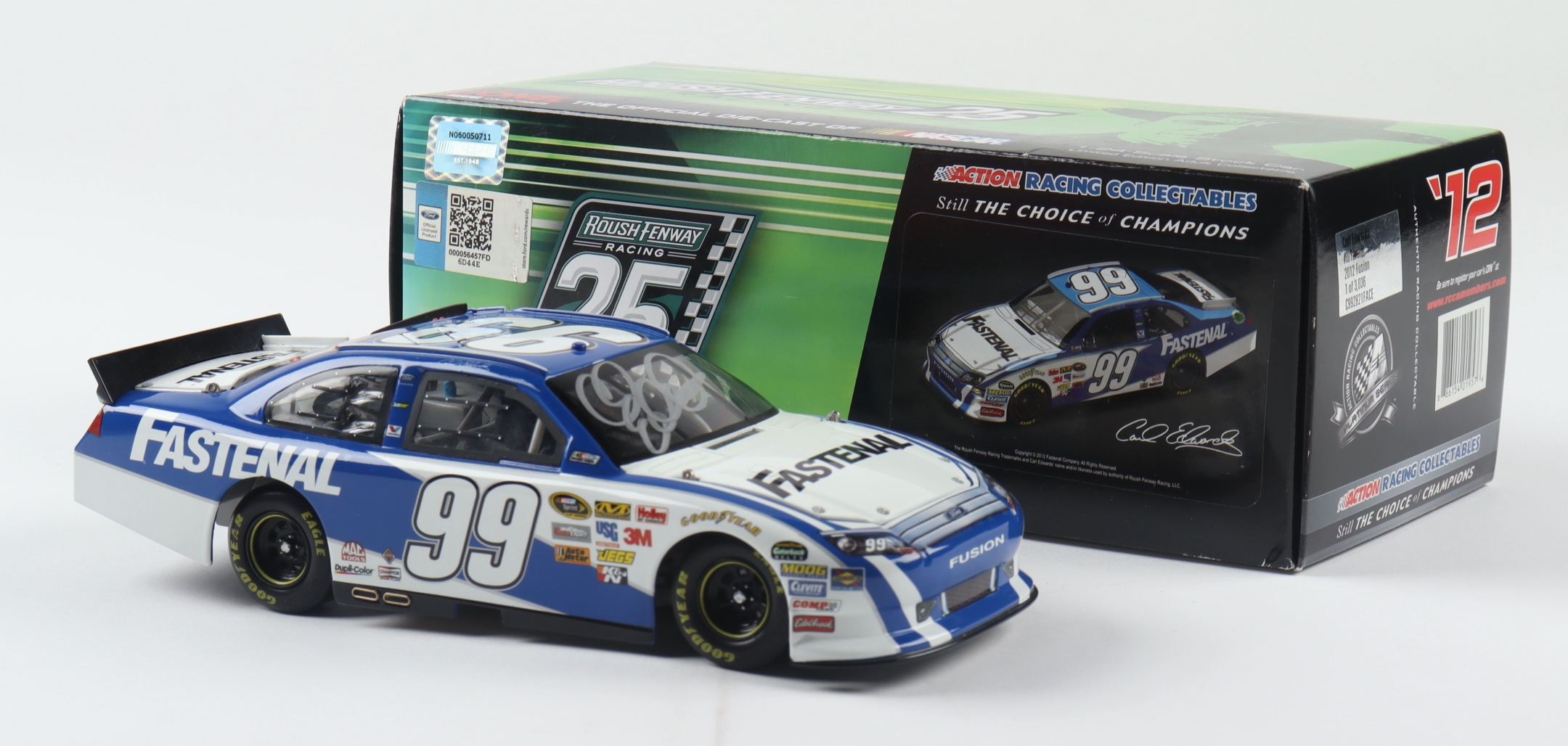 Carl Edwards Signed LE #99 Fastenal 2012 Fusion 1:24 Action Die Cast Car (Beckett COA) at PristineAuction.com Carl Edwards Signed LE #99 Fastenal 2012 Fusion 1:24 Action Die Cast Car (Beckett COA) at PristineAuction.com