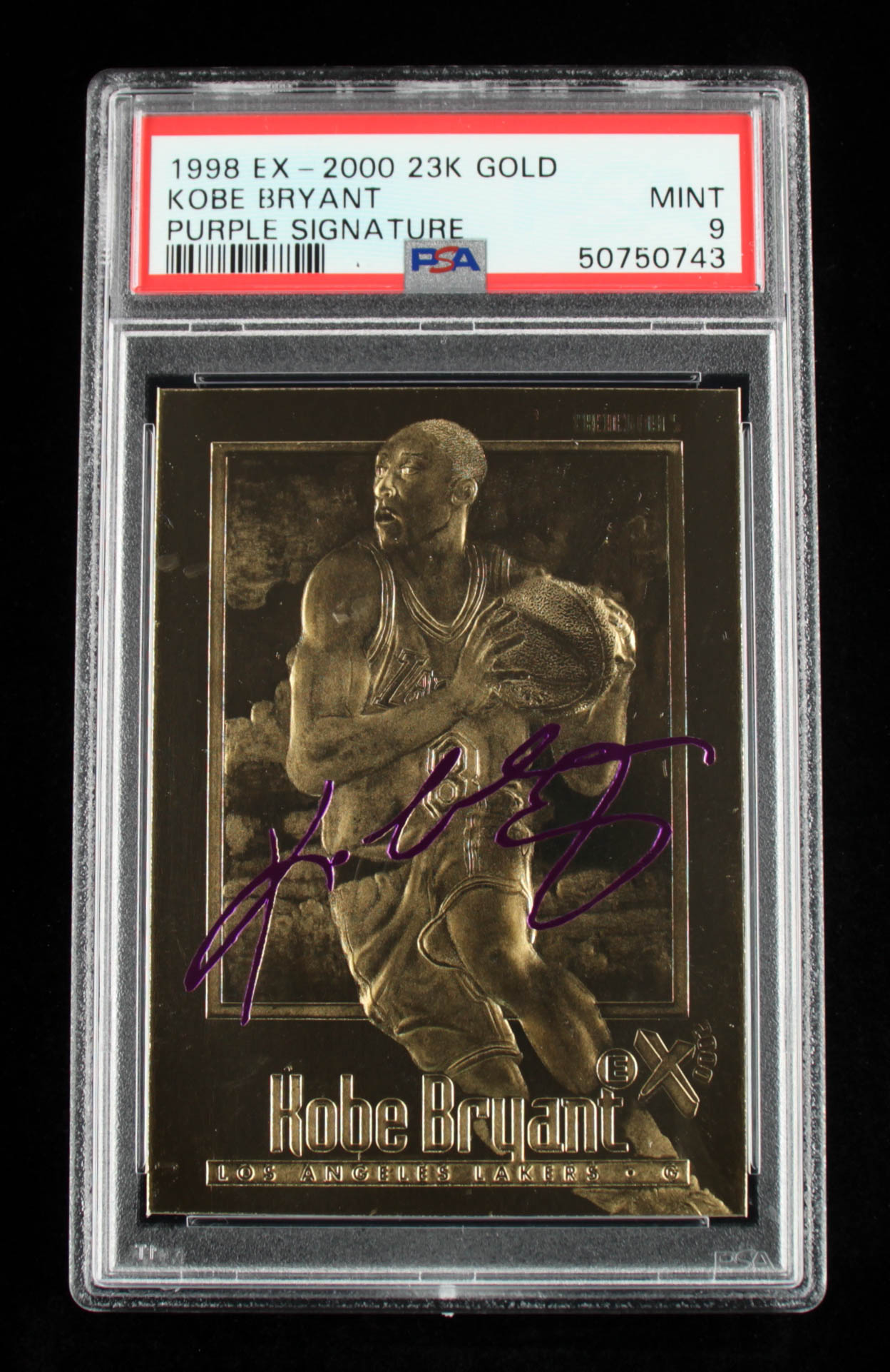 Kobe Bryant 1998 Fleer Purple Signature 23KT Gold Card (PSA 9) at PristineAuction.com Kobe Bryant 1998 Fleer Purple Signature 23KT Gold Card (PSA 9) at PristineAuction.com