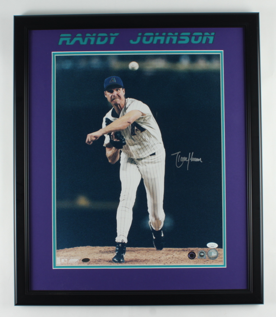Randy Johnson Signed Diamondbacks 22.5x26.5 Custom Framed Photo (JSA COA) at PristineAuction.com Randy Johnson Signed Diamondbacks 22.5x26.5 Custom Framed Photo (JSA COA) at PristineAuction.com