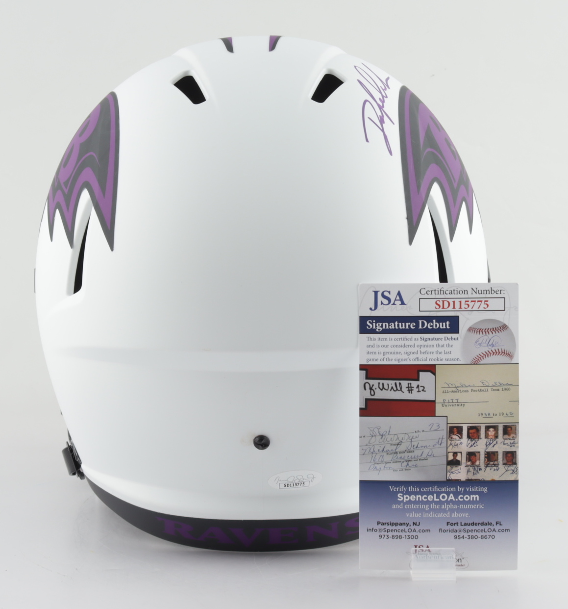 Odafe Jayson Oweh Signed Ravens Full-Size Lunar Eclipse Alternate Speed Helmet (JSA COA) (See Description) at PristineAuction.com Odafe Jayson Oweh Signed Ravens Full-Size Lunar Eclipse Alternate Speed Helmet (JSA COA) (See Description) at PristineAuction.com