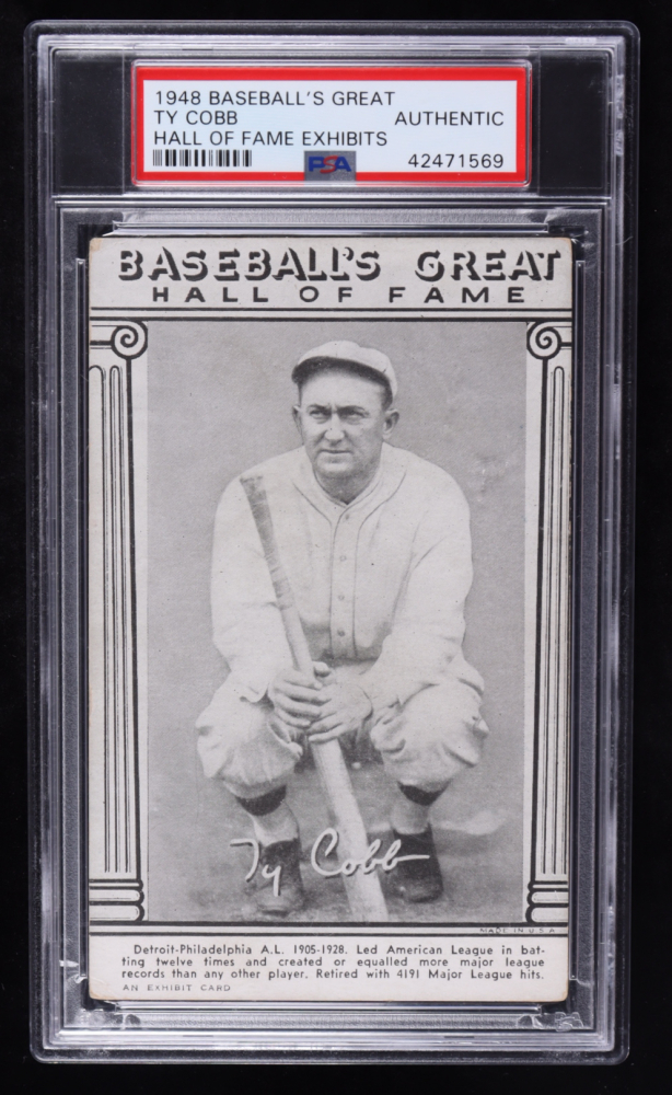 Ty Cobb 1948 Baseball's Great Hall of Fame Exhibits Trading Card (PSA