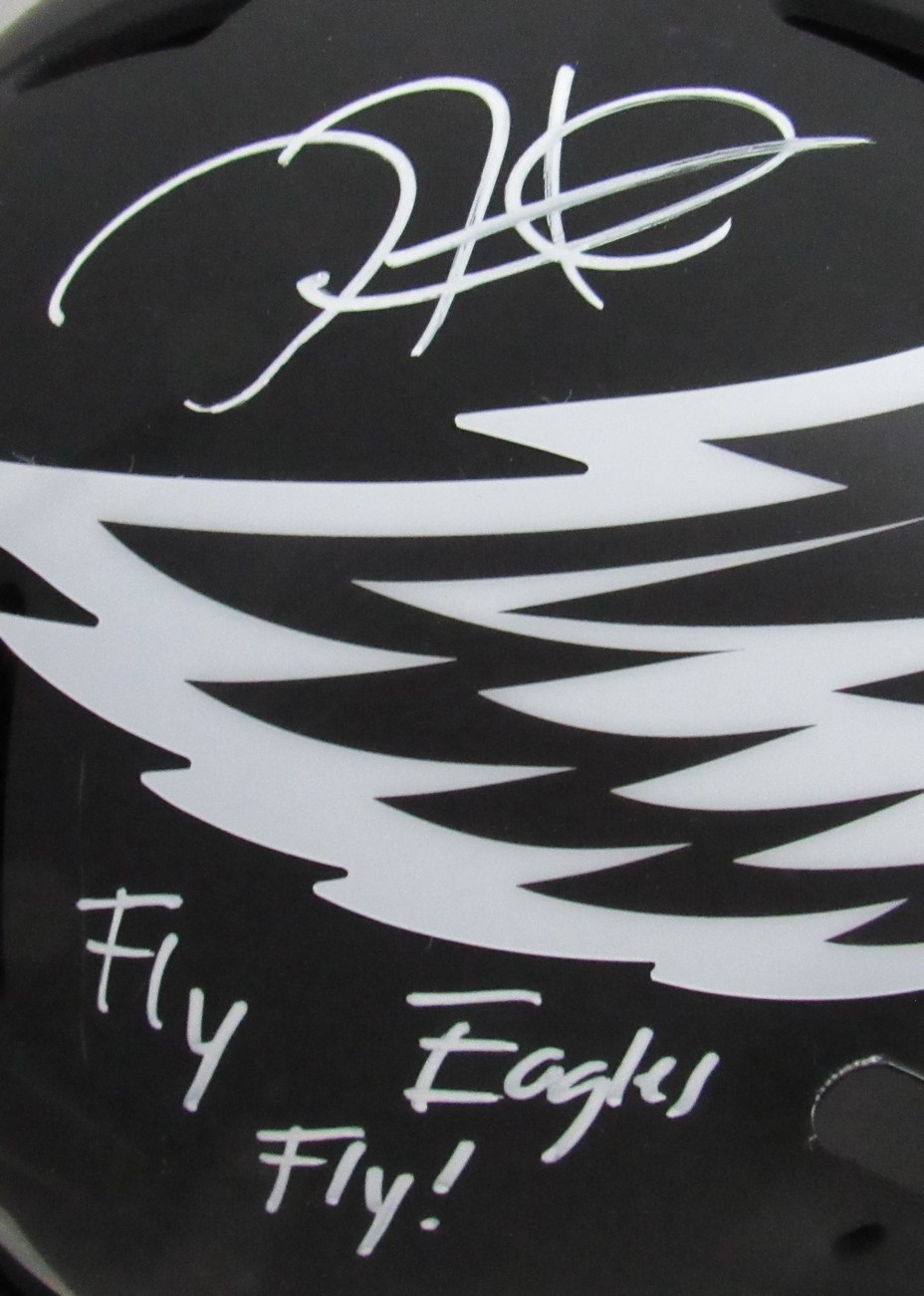 Jalen Hurts Signed Eagles Full-Size Authentic On-Field Eclipse Alternate Speed Helmet Inscribed "Fly Eagles Fly!" (PSA COA) at PristineAuction.com Jalen Hurts Signed Eagles Full-Size Authentic On-Field Eclipse Alternate Speed Helmet Inscribed "Fly Eagles Fly!" (PSA COA) at PristineAuction.com