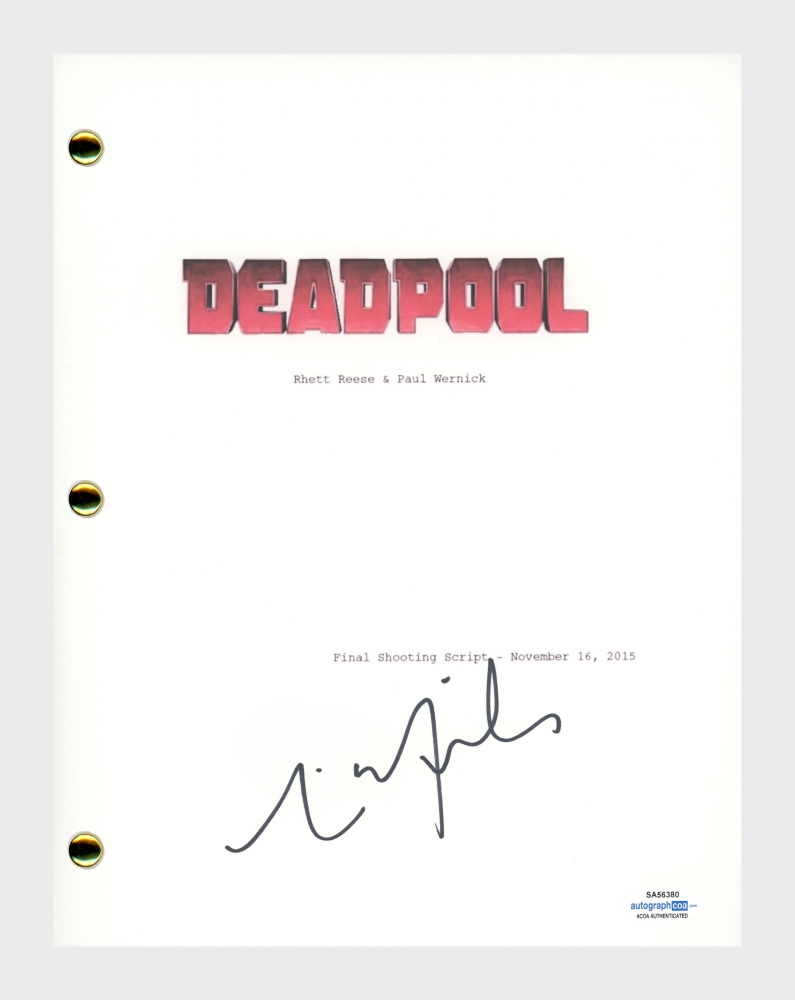 Tim Miller Signed "Deadpool" Movie Script (AutographCOA COA) | Pristine ...
