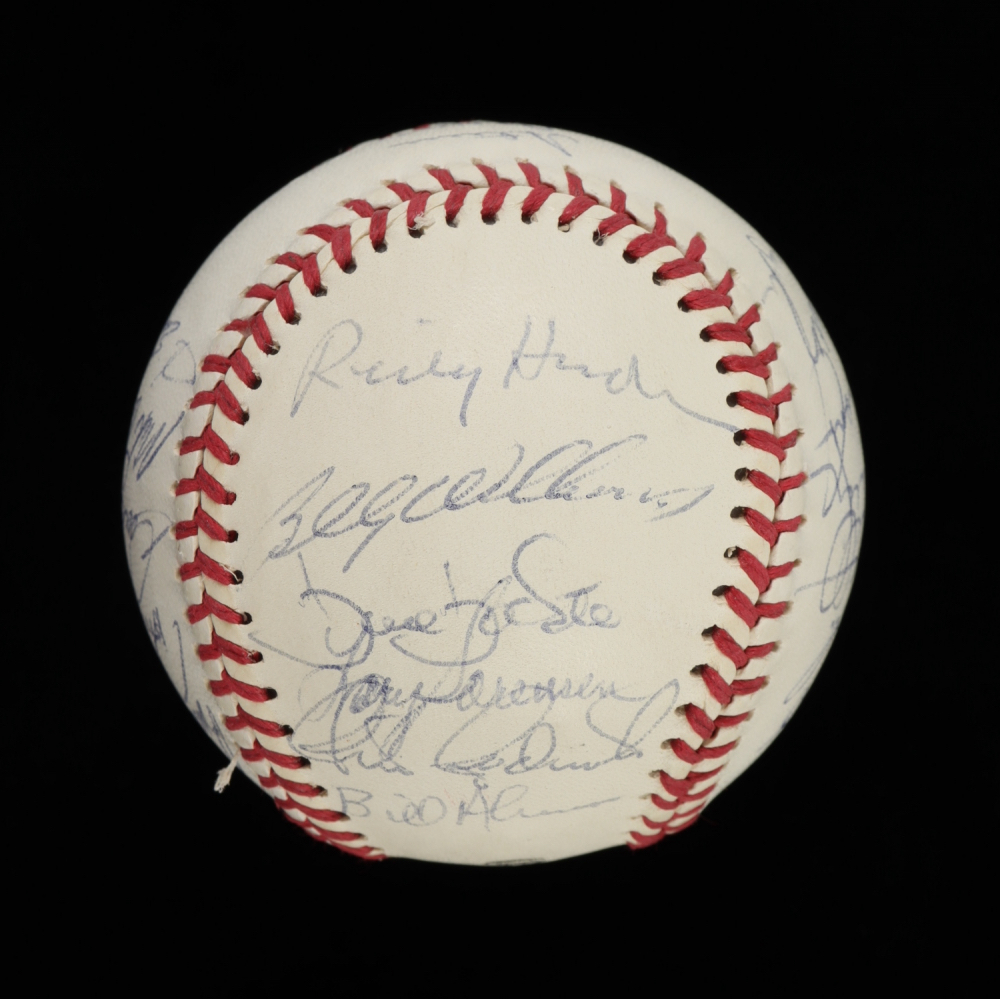 1984 Athletics Logo Baseball Team-Signed by (26) with Rickey Henderson, Billy Williams, Davey Lopes, Dave Kingman (JSA ALOA) at PristineAuction.com 1984 Athletics Logo Baseball Team-Signed by (26) with Rickey Henderson, Billy Williams, Davey Lopes, Dave Kingman (JSA ALOA) at PristineAuction.com