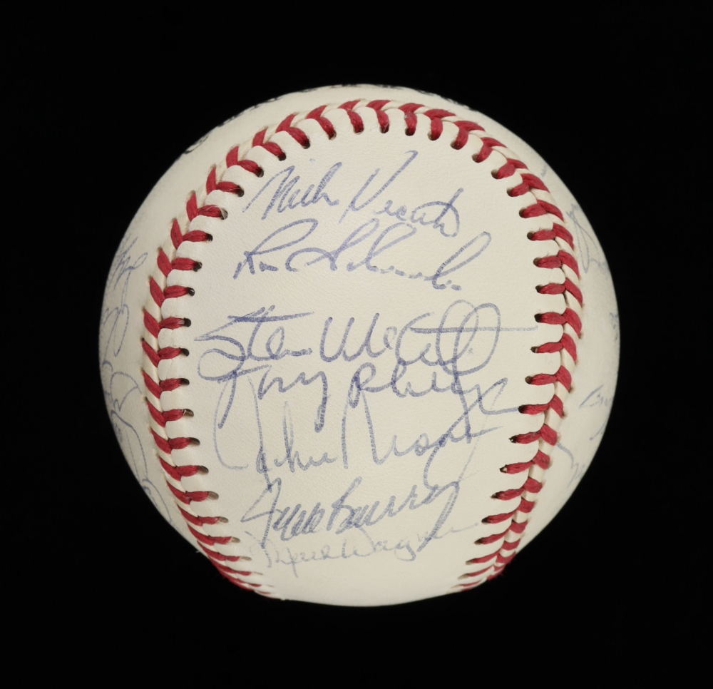 1984 Athletics Logo Baseball Team-Signed by (26) with Rickey Henderson, Billy Williams, Davey Lopes, Dave Kingman (JSA ALOA) at PristineAuction.com 1984 Athletics Logo Baseball Team-Signed by (26) with Rickey Henderson, Billy Williams, Davey Lopes, Dave Kingman (JSA ALOA) at PristineAuction.com