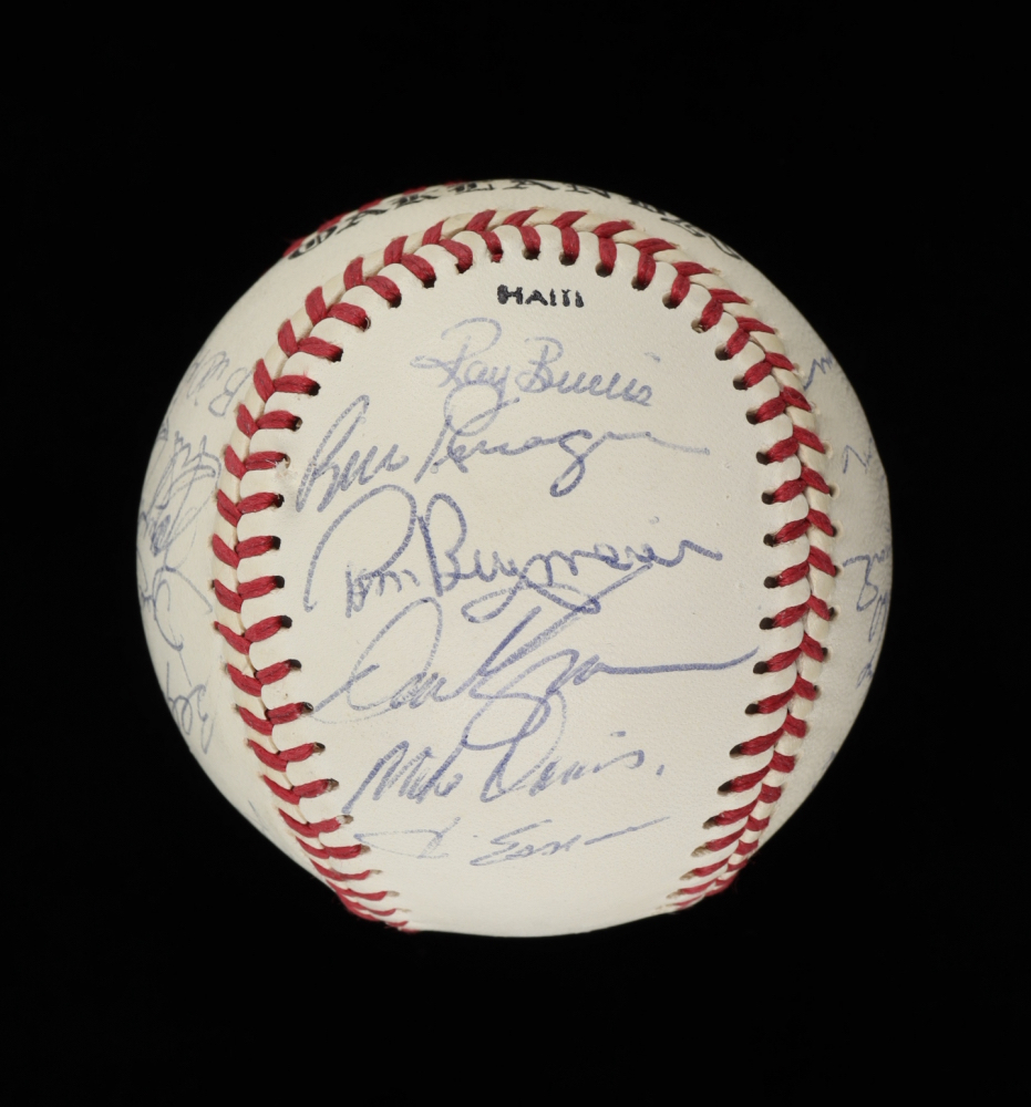 1984 Athletics Logo Baseball Team-Signed by (26) with Rickey Henderson, Billy Williams, Davey Lopes, Dave Kingman (JSA ALOA) at PristineAuction.com 1984 Athletics Logo Baseball Team-Signed by (26) with Rickey Henderson, Billy Williams, Davey Lopes, Dave Kingman (JSA ALOA) at PristineAuction.com