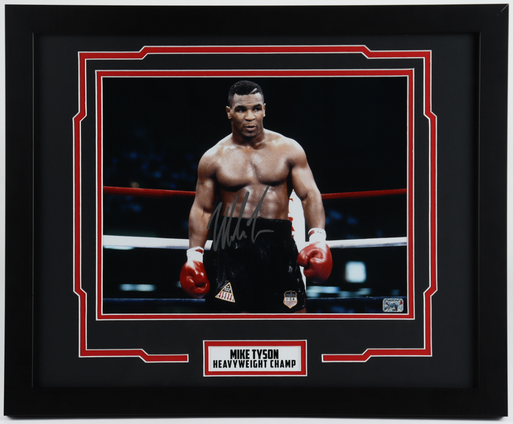 Mike Tyson Signed 18x22 Custom Framed Photo (Tyson Hologram) at PristineAuction.com Mike Tyson Signed 18x22 Custom Framed Photo (Tyson Hologram) at PristineAuction.com
