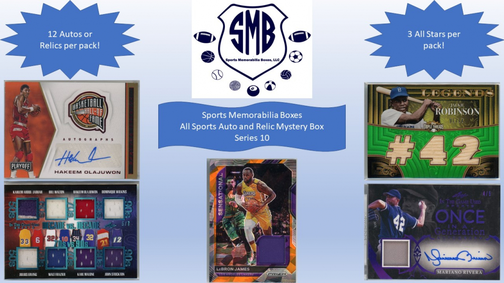 Sports Memorabilia Boxes All Sports Relic and Auto Mystery Box Series