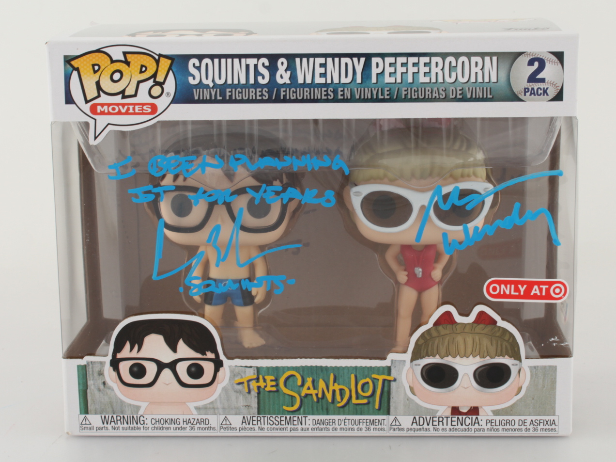Chauncey Leopardi & Marley Shelton Signed "The Sandlot" #2 Squints & Wendy Peffercorn Funko Pop! Vinyl Figure Set Inscribed "Squints", "I Been Planning It For Years", & "Wendy Peffersorn" (Beckett COA) at PristineAuction.com Chauncey Leopardi & Marley Shelton Signed "The Sandlot" #2 Squints & Wendy Peffercorn Funko Pop! Vinyl Figure Set Inscribed "Squints", "I Been Planning It For Years", & "Wendy Peffersorn" (Beckett COA) at PristineAuction.com