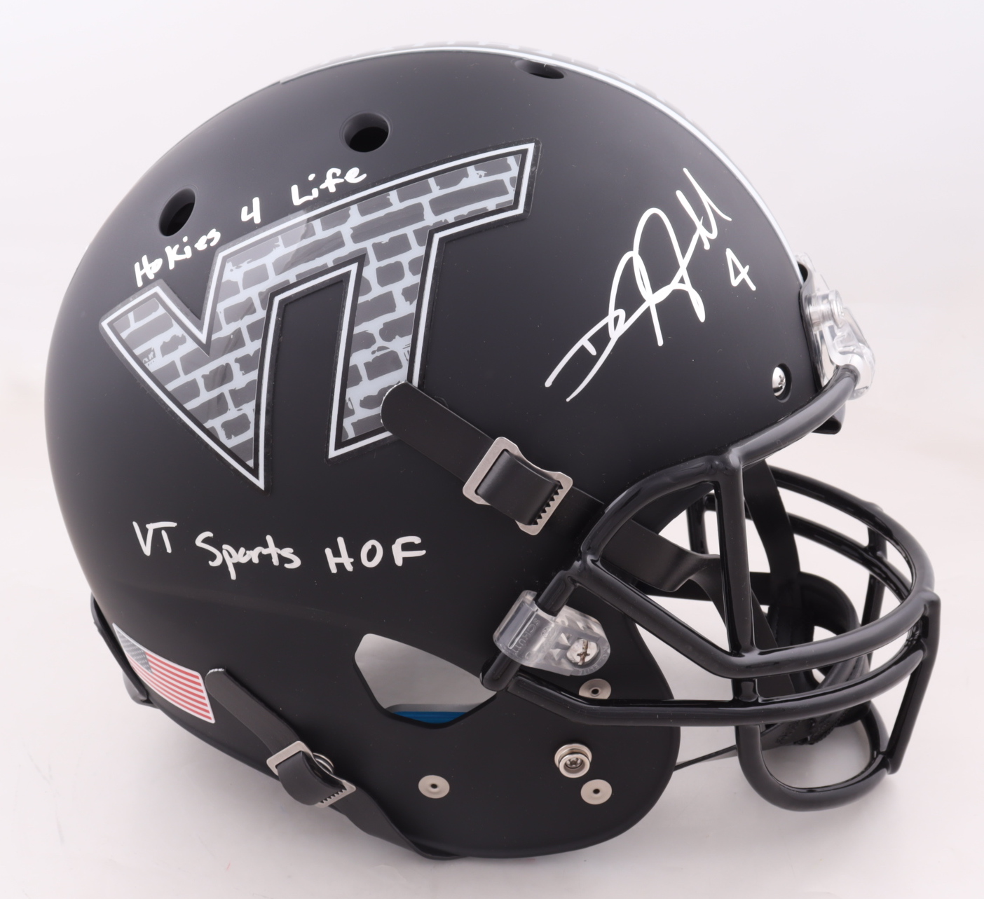 DeAngelo Hall Signed Virginia Tech Hokies Full-Size Helmet Inscribed "Hokies 4 Life" & "VT Sports HOF" (Beckett COA) at PristineAuction.com DeAngelo Hall Signed Virginia Tech Hokies Full-Size Helmet Inscribed "Hokies 4 Life" & "VT Sports HOF" (Beckett COA) at PristineAuction.com