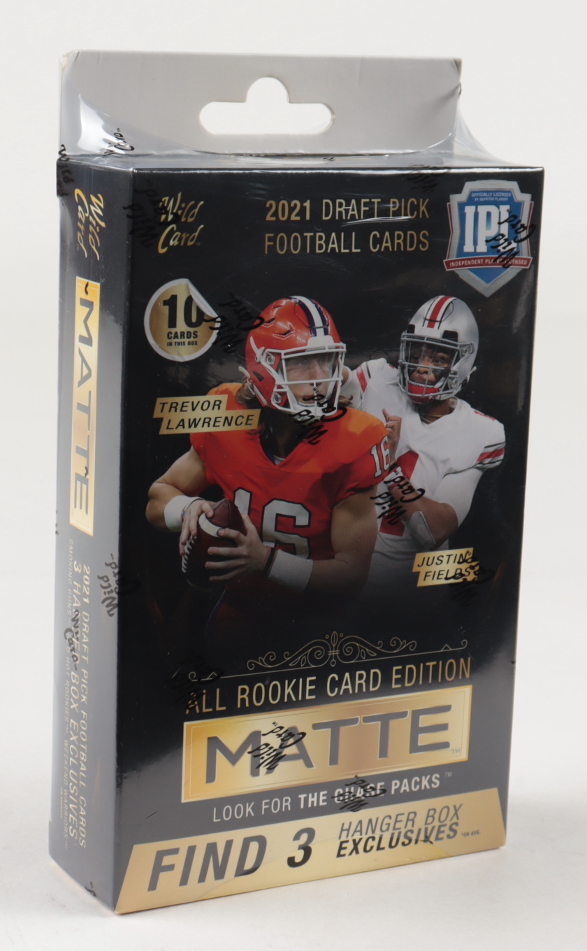 2021 Wild Card Matte Black Football Hanger Box with (10) Cards at PristineAuction.com 2021 Wild Card Matte Black Football Hanger Box with (10) Cards at PristineAuction.com