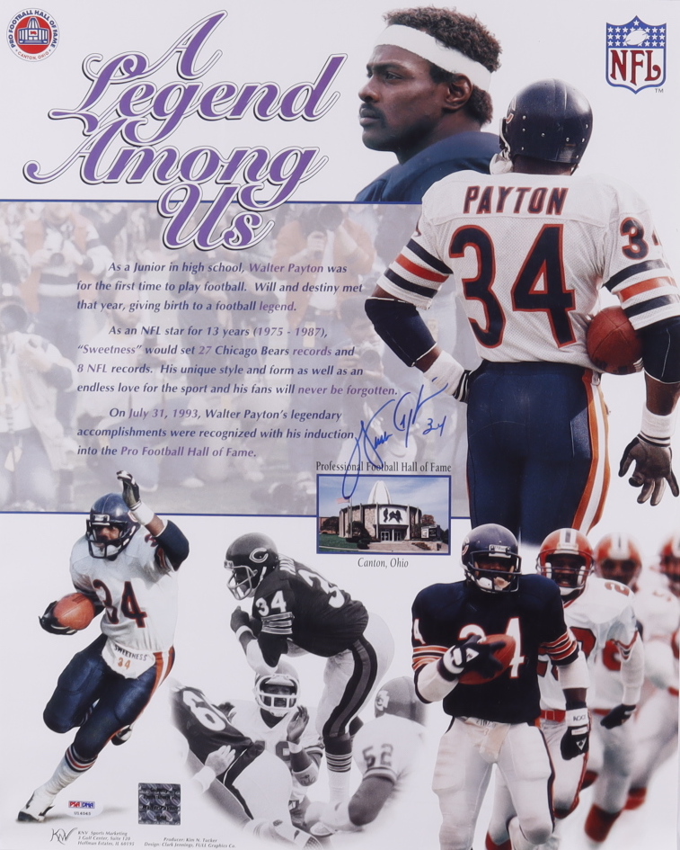 Walter Payton Signed Bears 16x20 Poster (PSA LOA) at PristineAuction.com Walter Payton Signed Bears 16x20 Poster (PSA LOA) at PristineAuction.com