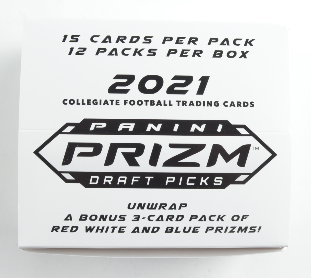 2021 Panini Draft Picks Football Box with (12) Cello Packs at PristineAuction.com 2021 Panini Draft Picks Football Box with (12) Cello Packs at PristineAuction.com