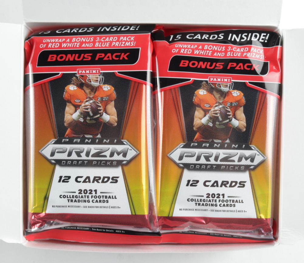 2021 Panini Draft Picks Football Box with (12) Cello Packs at PristineAuction.com 2021 Panini Draft Picks Football Box with (12) Cello Packs at PristineAuction.com