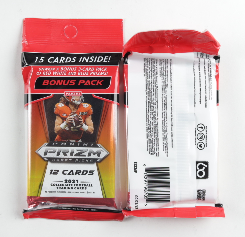 2021 Panini Draft Picks Football Box with (12) Cello Packs at PristineAuction.com 2021 Panini Draft Picks Football Box with (12) Cello Packs at PristineAuction.com