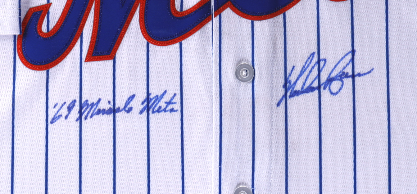 Nolan Ryan Signed 32x36 Custom Framed Jersey Display Inscribed "'69 Miracle Mets" with 324 Wins Commemorative Pin (PSA COA) at PristineAuction.com Nolan Ryan Signed 32x36 Custom Framed Jersey Display Inscribed "'69 Miracle Mets" with 324 Wins Commemorative Pin (PSA COA) at PristineAuction.com