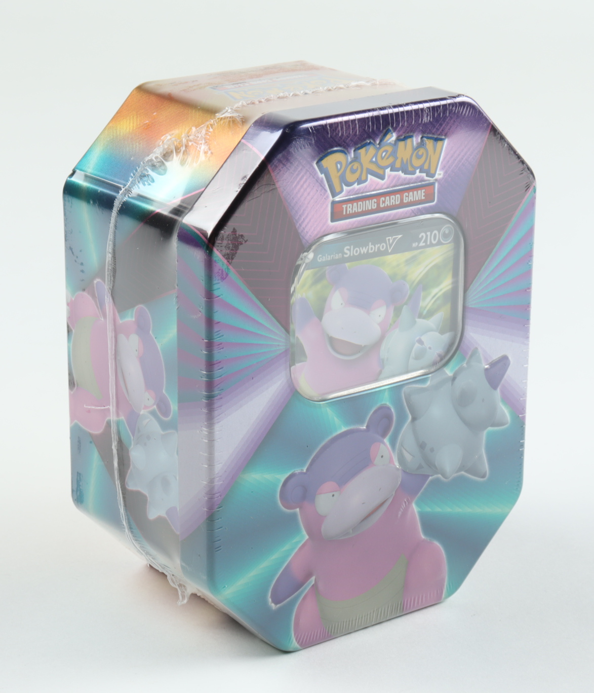 Pokemon TCG Tin - Galarian Slowbro V at PristineAuction.com Pokemon TCG Tin - Galarian Slowbro V at PristineAuction.com