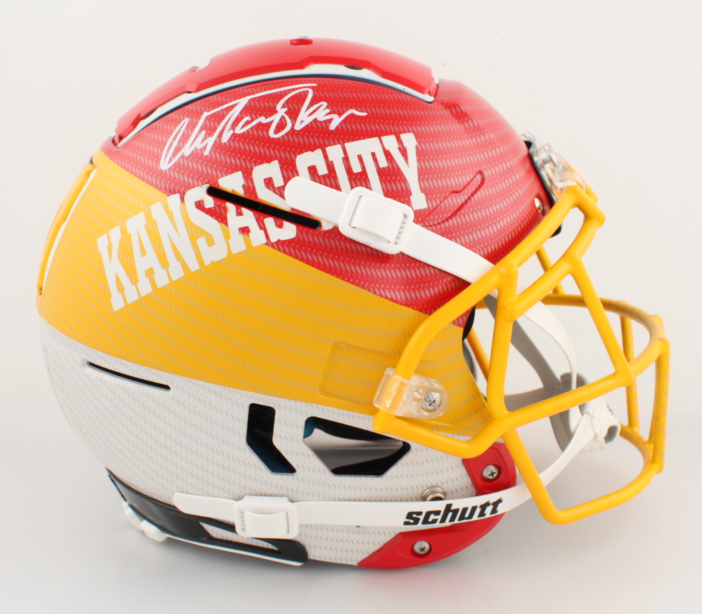 Christian Okoye Signed Full-Size Authentic On-Field Hydro Dipped F7 Helmet (PSA COA) at PristineAuction.com Christian Okoye Signed Full-Size Authentic On-Field Hydro Dipped F7 Helmet (PSA COA) at PristineAuction.com
