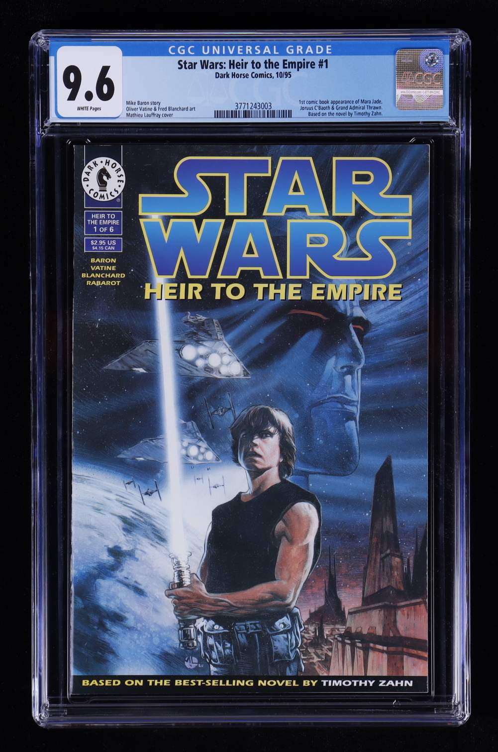 1995 "Star Wars: Heir To The Empire" Issue #1 Dark Horse Comics Comic Book (CGC 9.6) at PristineAuction.com 1995 "Star Wars: Heir To The Empire" Issue #1 Dark Horse Comics Comic Book (CGC 9.6) at PristineAuction.com