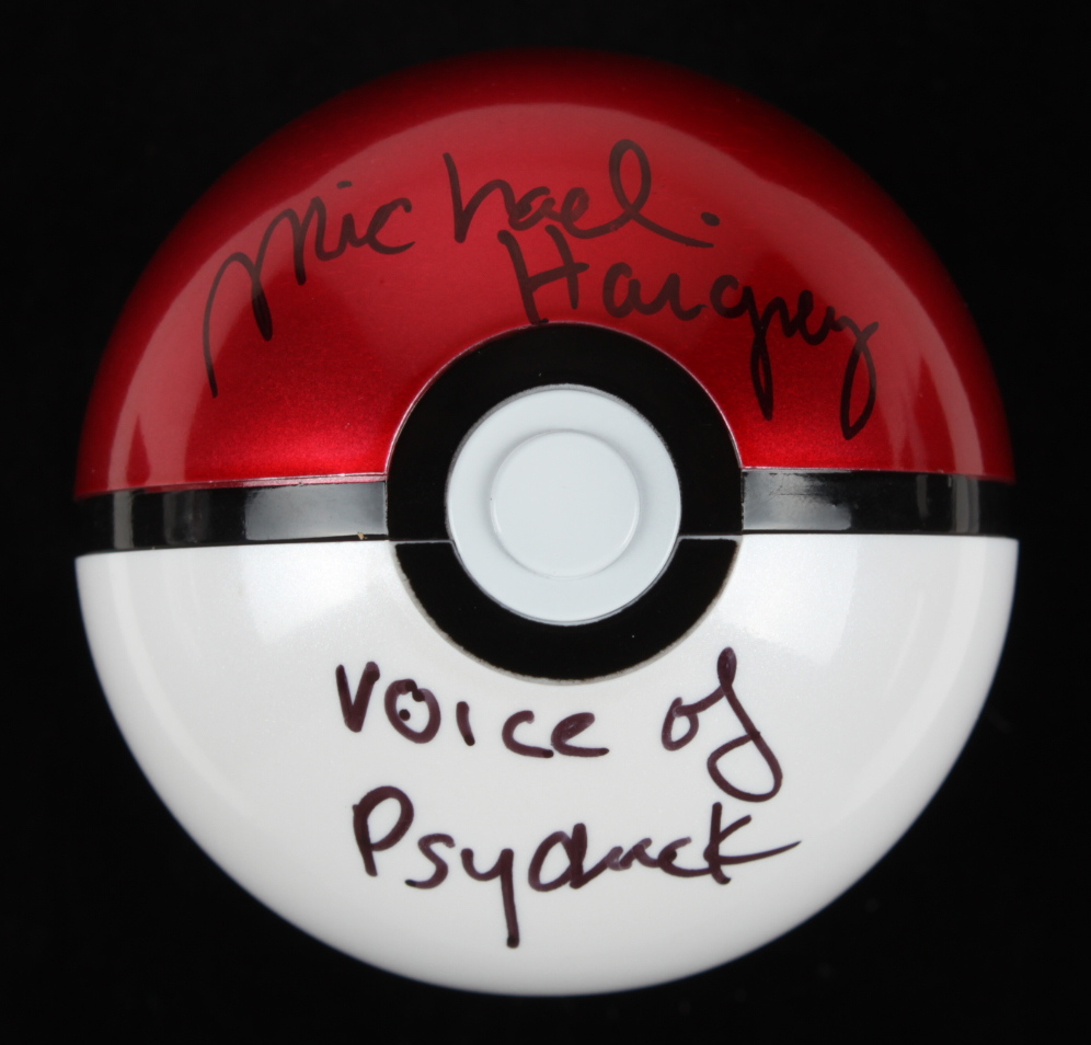 Michael Haigney Signed "Pokemon" Poke Ball Inscribed "Voice of Psyduck" (PSA COA) at PristineAuction.com Michael Haigney Signed "Pokemon" Poke Ball Inscribed "Voice of Psyduck" (PSA COA) at PristineAuction.com