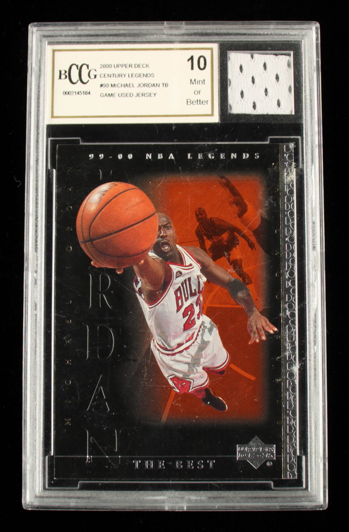 Michael Jordan 2000 Upper Deck Century Legends #90 with Game-Used Jersey Piece (BCCG 10) at PristineAuction.com Michael Jordan 2000 Upper Deck Century Legends #90 with Game-Used Jersey Piece (BCCG 10) at PristineAuction.com