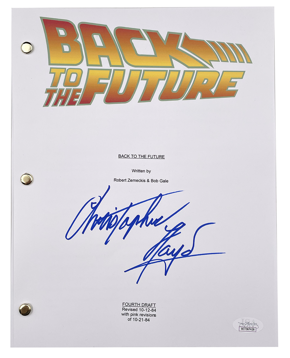 Christopher Lloyd Signed "Back to the Future" Movie Script (JSA COA) at PristineAuction.com Christopher Lloyd Signed "Back to the Future" Movie Script (JSA COA) at PristineAuction.com