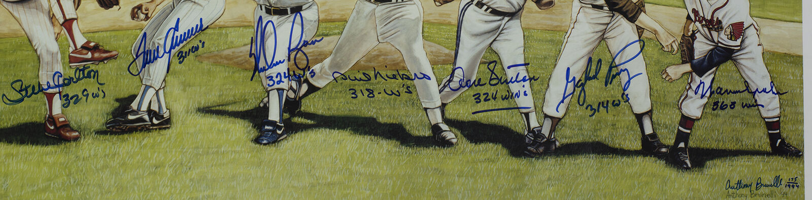 MLB 300 Wins Club 24x36 Poster Signed b (7) with Nolan Ryan, Gaylord Perry, Don Sutton, Warren Spahn, Tom Seaver, Steve Carlton with Multiple Inscriptions (JSA LOA) at PristineAuction.com MLB 300 Wins Club 24x36 Poster Signed b (7) with Nolan Ryan, Gaylord Perry, Don Sutton, Warren Spahn, Tom Seaver, Steve Carlton with Multiple Inscriptions (JSA LOA) at PristineAuction.com