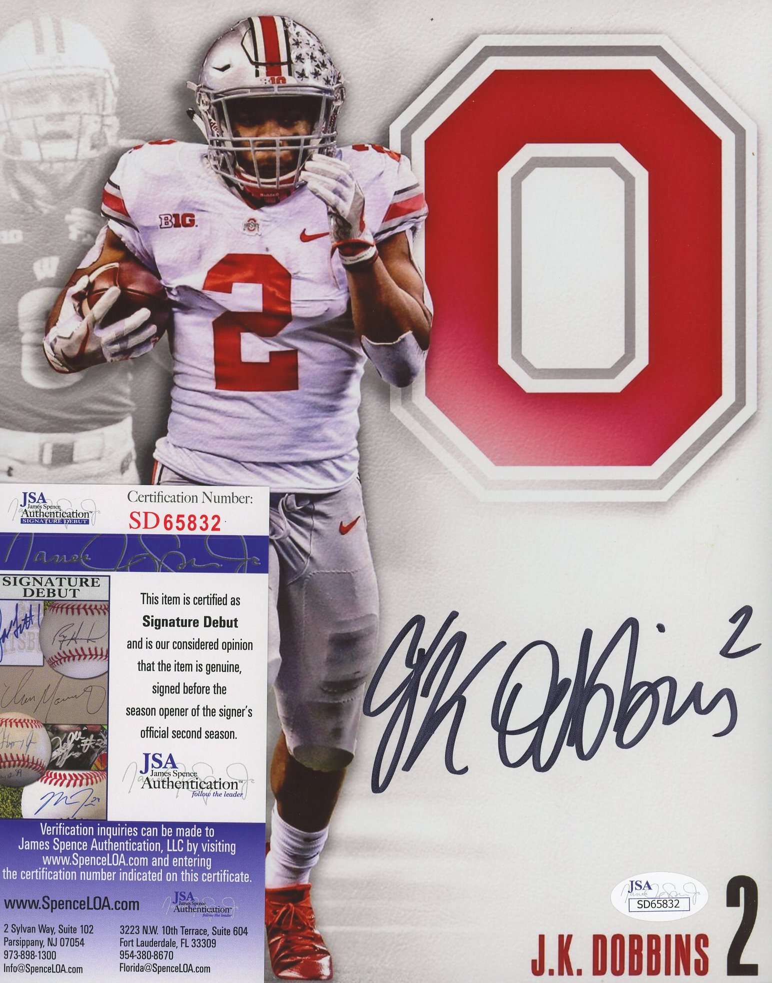 J. K. Dobbins Signed Ohio State Buckeyes 8x10 Photo (JSA COA) at PristineAuction.com J. K. Dobbins Signed Ohio State Buckeyes 8x10 Photo (JSA COA) at PristineAuction.com