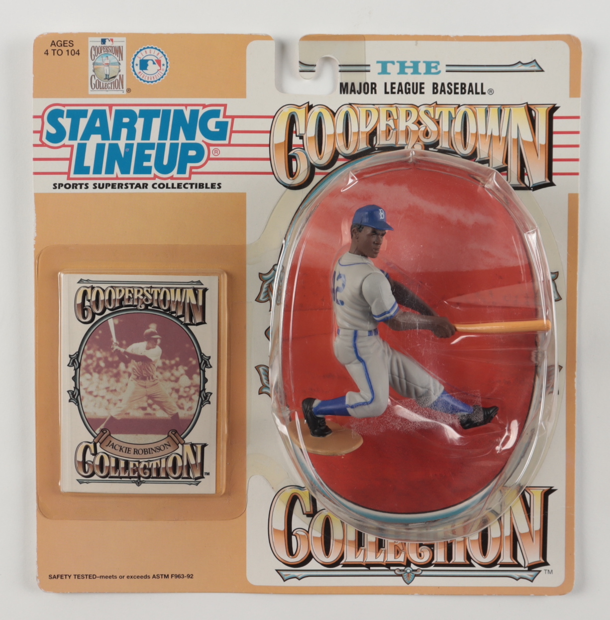 Jackie Robinson Dodgers 1993 "Starting Lineup" Cooperstown Collection Action Figure with Factory Sealed Jackie Robinson Card at PristineAuction.com Jackie Robinson Dodgers 1993 "Starting Lineup" Cooperstown Collection Action Figure with Factory Sealed Jackie Robinson Card at PristineAuction.com