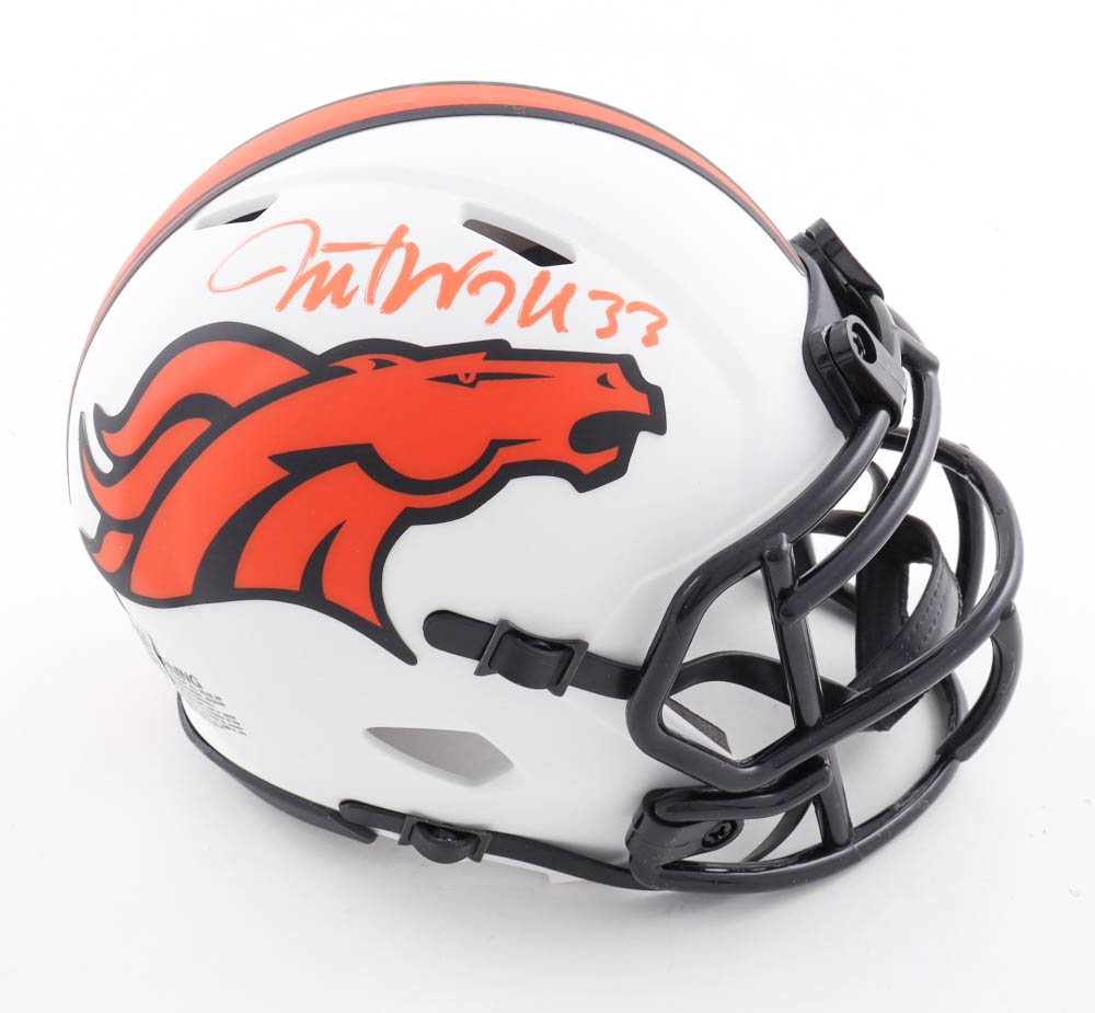 Javonte Williams Signed Broncos Lunar Eclipse Alternate Speed Mini Helmet (Beckett Hologram) at PristineAuction.com Javonte Williams Signed Broncos Lunar Eclipse Alternate Speed Mini Helmet (Beckett Hologram) at PristineAuction.com