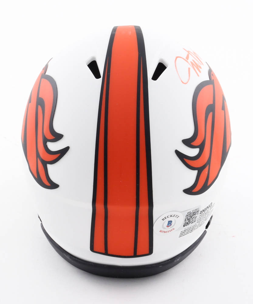 Javonte Williams Signed Broncos Lunar Eclipse Alternate Speed Mini Helmet (Beckett Hologram) at PristineAuction.com Javonte Williams Signed Broncos Lunar Eclipse Alternate Speed Mini Helmet (Beckett Hologram) at PristineAuction.com