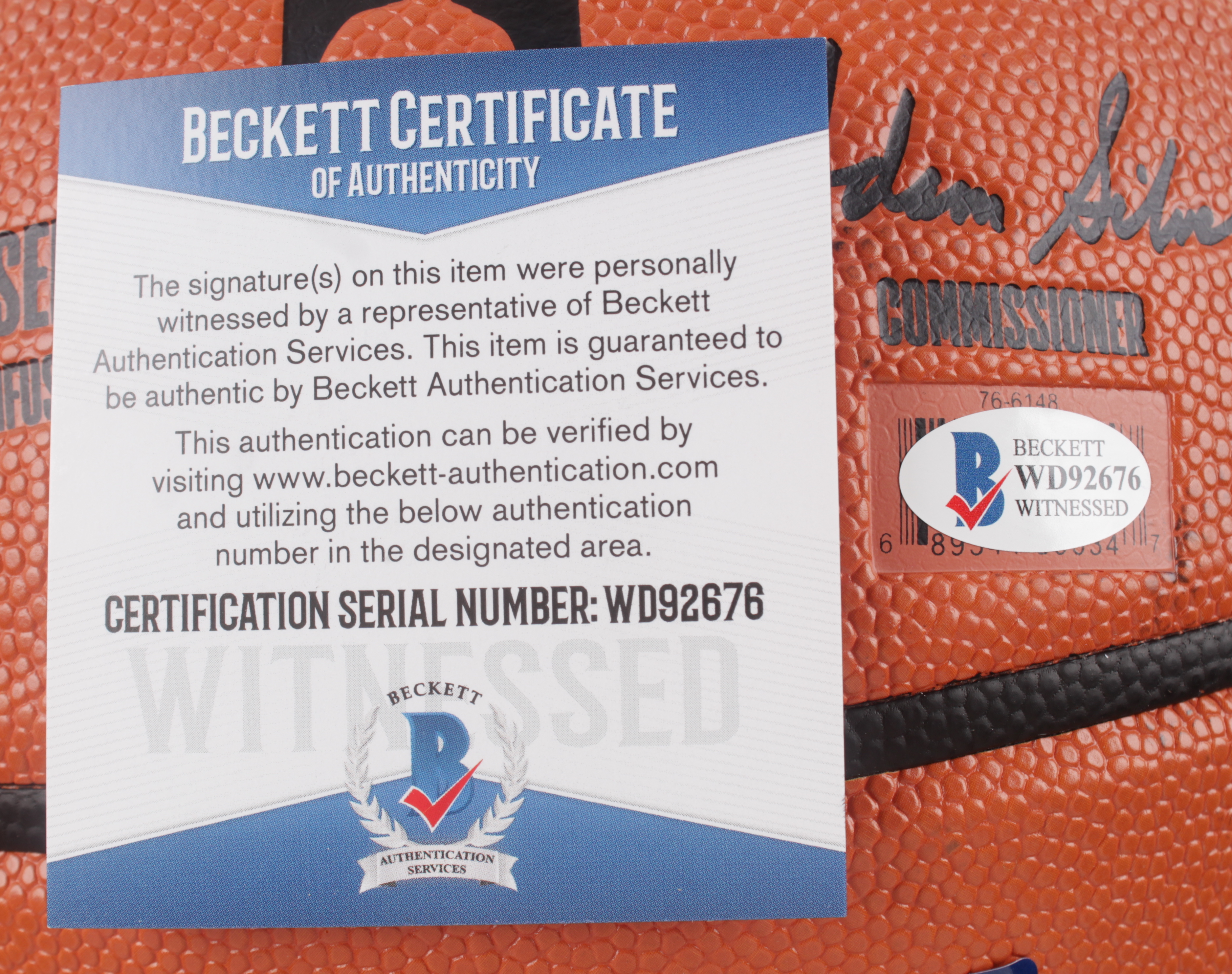Larry Bird & Magic Johnson Signed NBA Basketball (Beckett COA) at PristineAuction.com Larry Bird & Magic Johnson Signed NBA Basketball (Beckett COA) at PristineAuction.com
