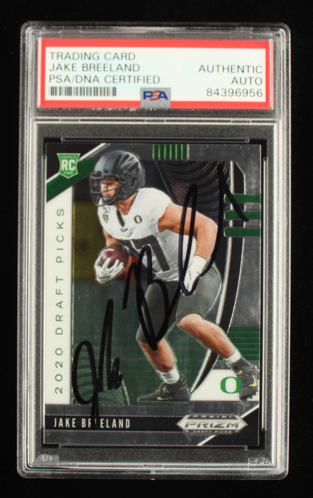 Jake Breeland Signed 2020 Panini Prizm Draft Picks #132 RC (PSA Encapsulated) at PristineAuction.com Jake Breeland Signed 2020 Panini Prizm Draft Picks #132 RC (PSA Encapsulated) at PristineAuction.com