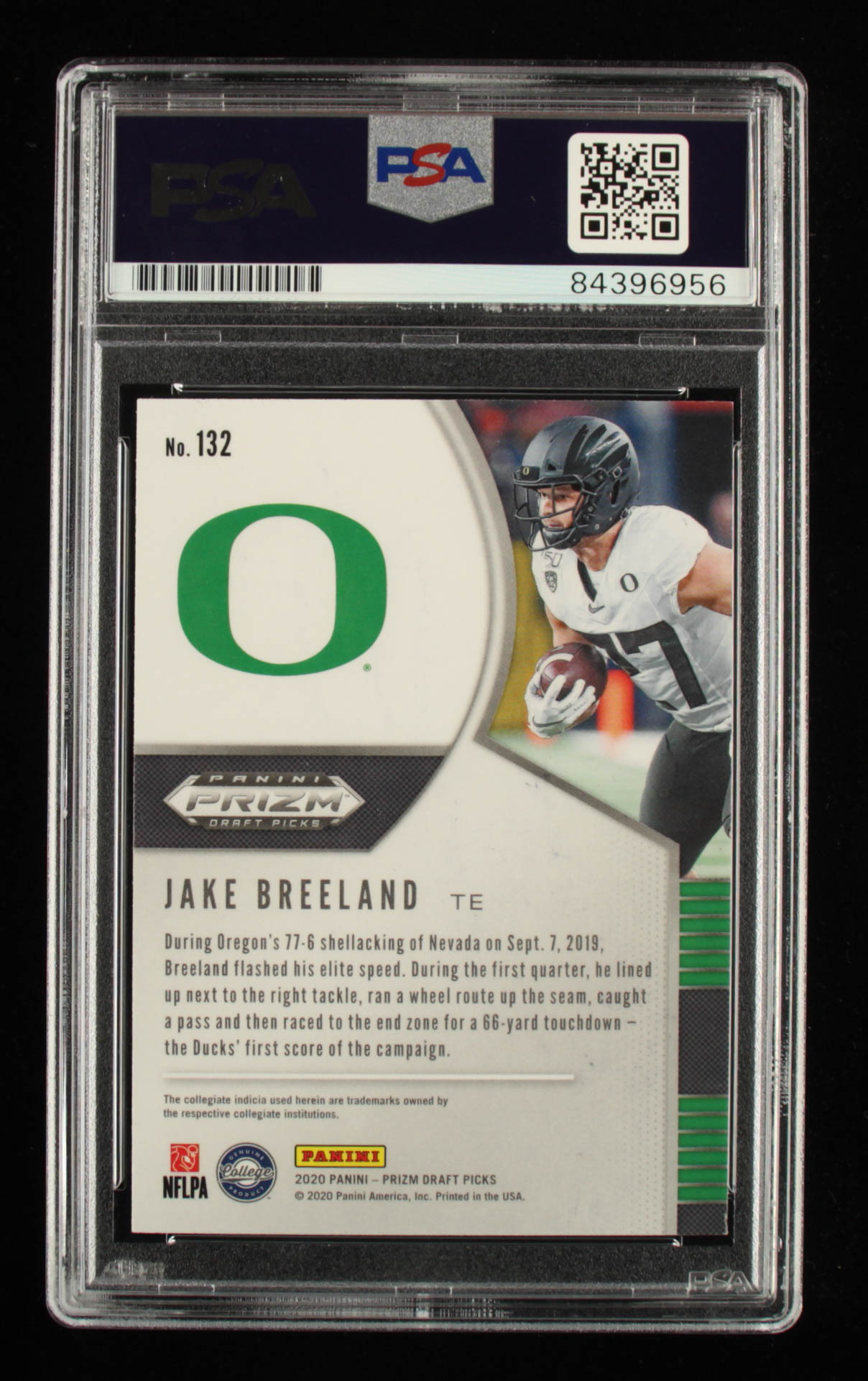 Jake Breeland Signed 2020 Panini Prizm Draft Picks #132 RC (PSA Encapsulated) at PristineAuction.com Jake Breeland Signed 2020 Panini Prizm Draft Picks #132 RC (PSA Encapsulated) at PristineAuction.com