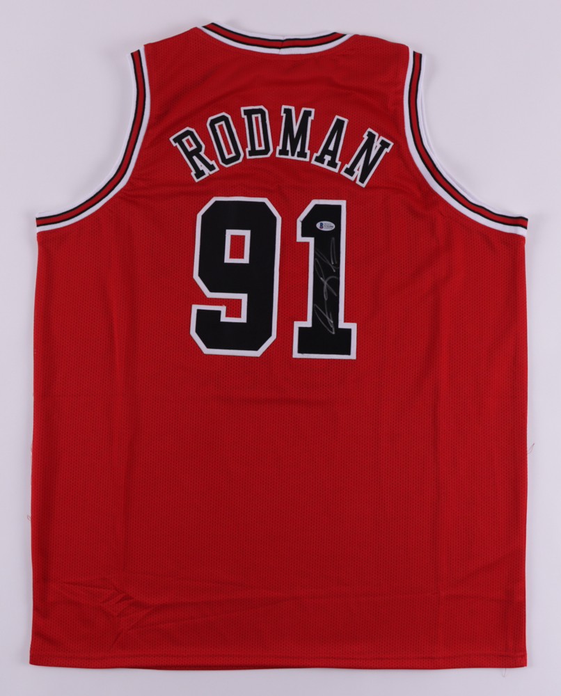 Dennis Rodman Signed Jersey (Beckett) at PristineAuction.com Dennis Rodman Signed Jersey (Beckett) at PristineAuction.com