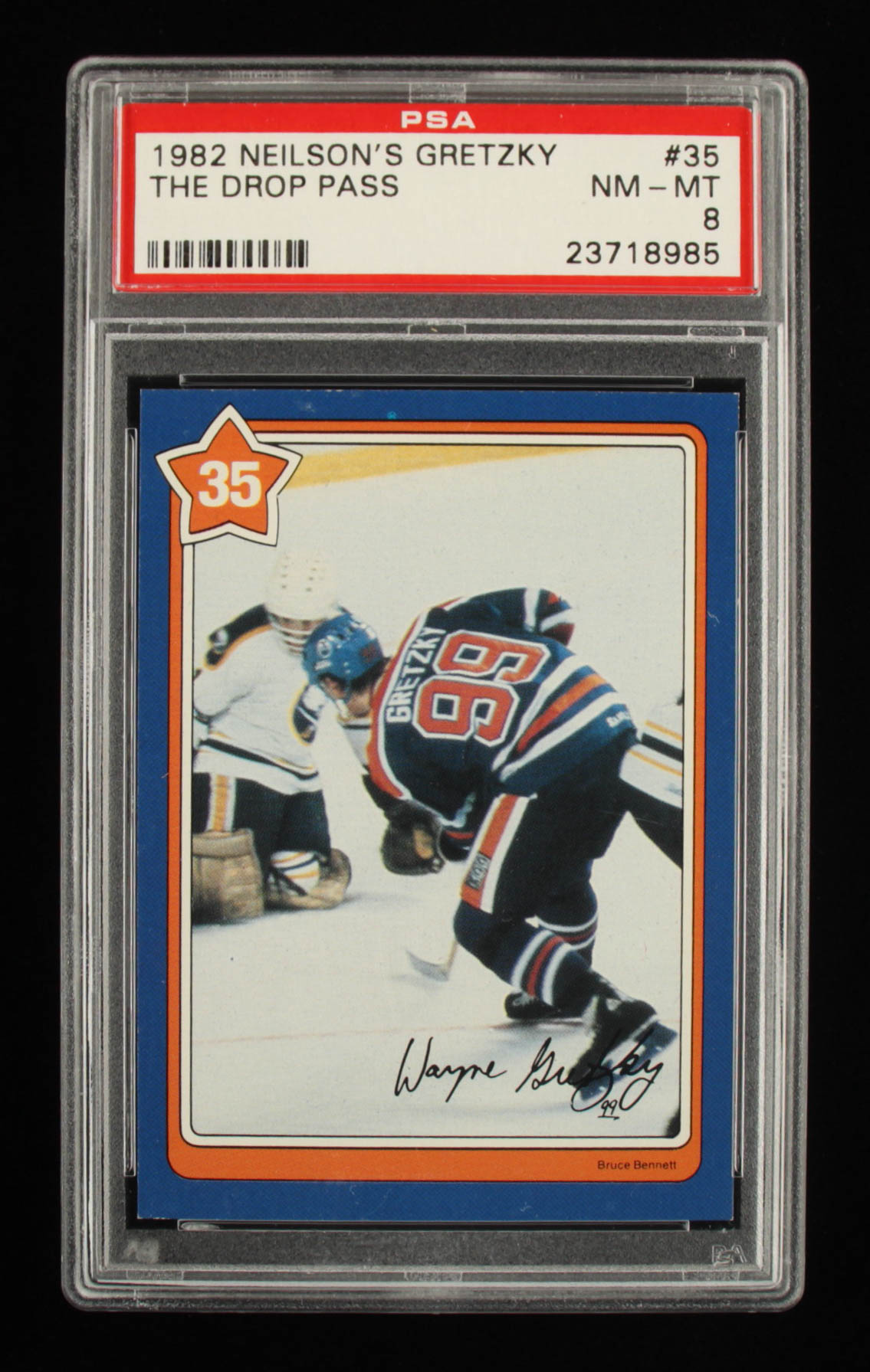 Wayne Gretzky 1982-83 Neilson's Gretzky #35 The Drop Pass (PSA 8) at PristineAuction.com Wayne Gretzky 1982-83 Neilson's Gretzky #35 The Drop Pass (PSA 8) at PristineAuction.com
