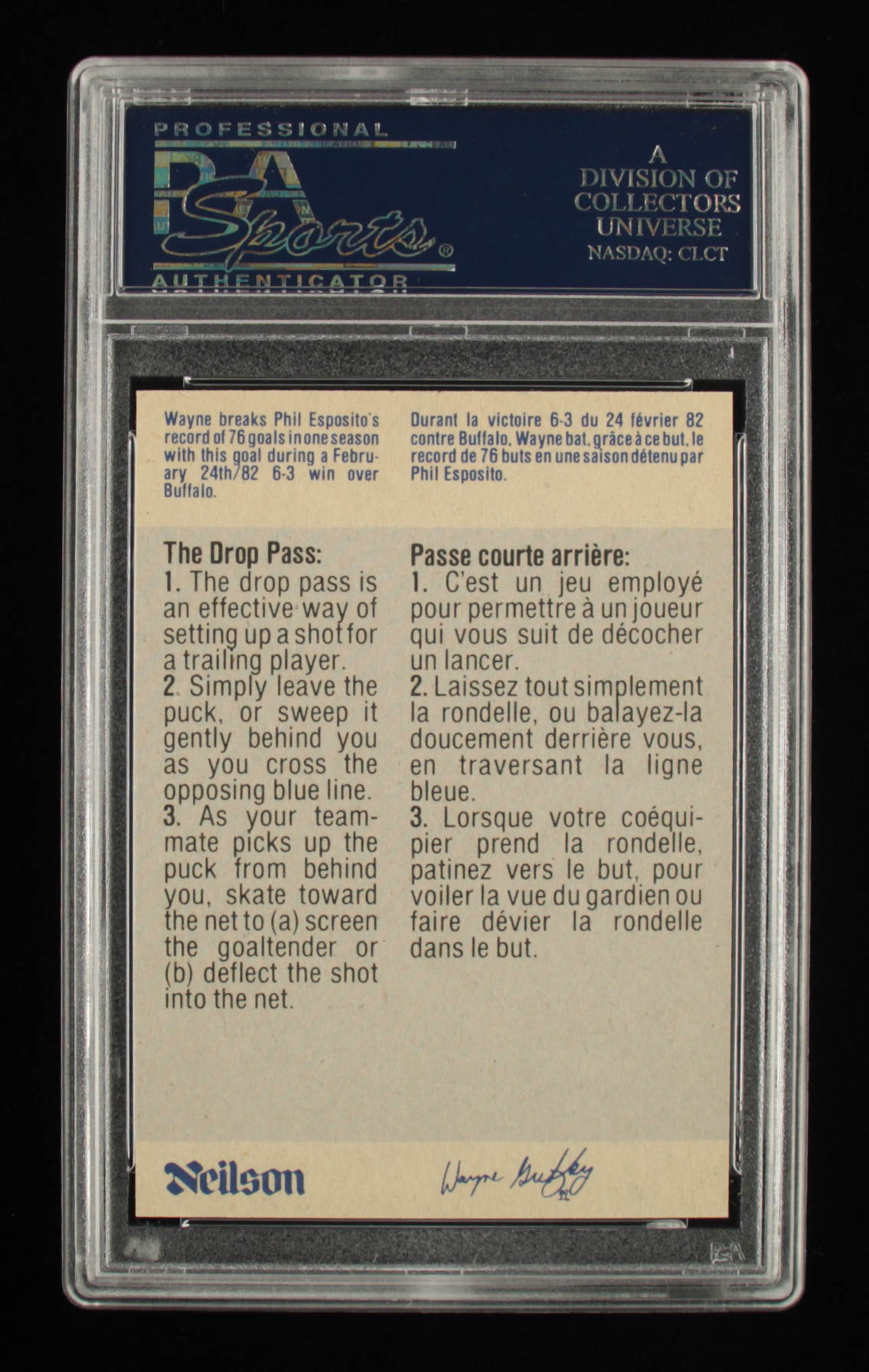 Wayne Gretzky 1982-83 Neilson's Gretzky #35 The Drop Pass (PSA 8) at PristineAuction.com Wayne Gretzky 1982-83 Neilson's Gretzky #35 The Drop Pass (PSA 8) at PristineAuction.com