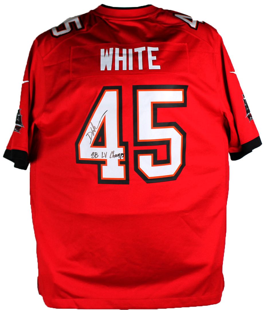 Devin White Signed Buccaneers Jersey Inscribed "SB LV Champs" (Beckett) at PristineAuction.com Devin White Signed Buccaneers Jersey Inscribed "SB LV Champs" (Beckett) at PristineAuction.com