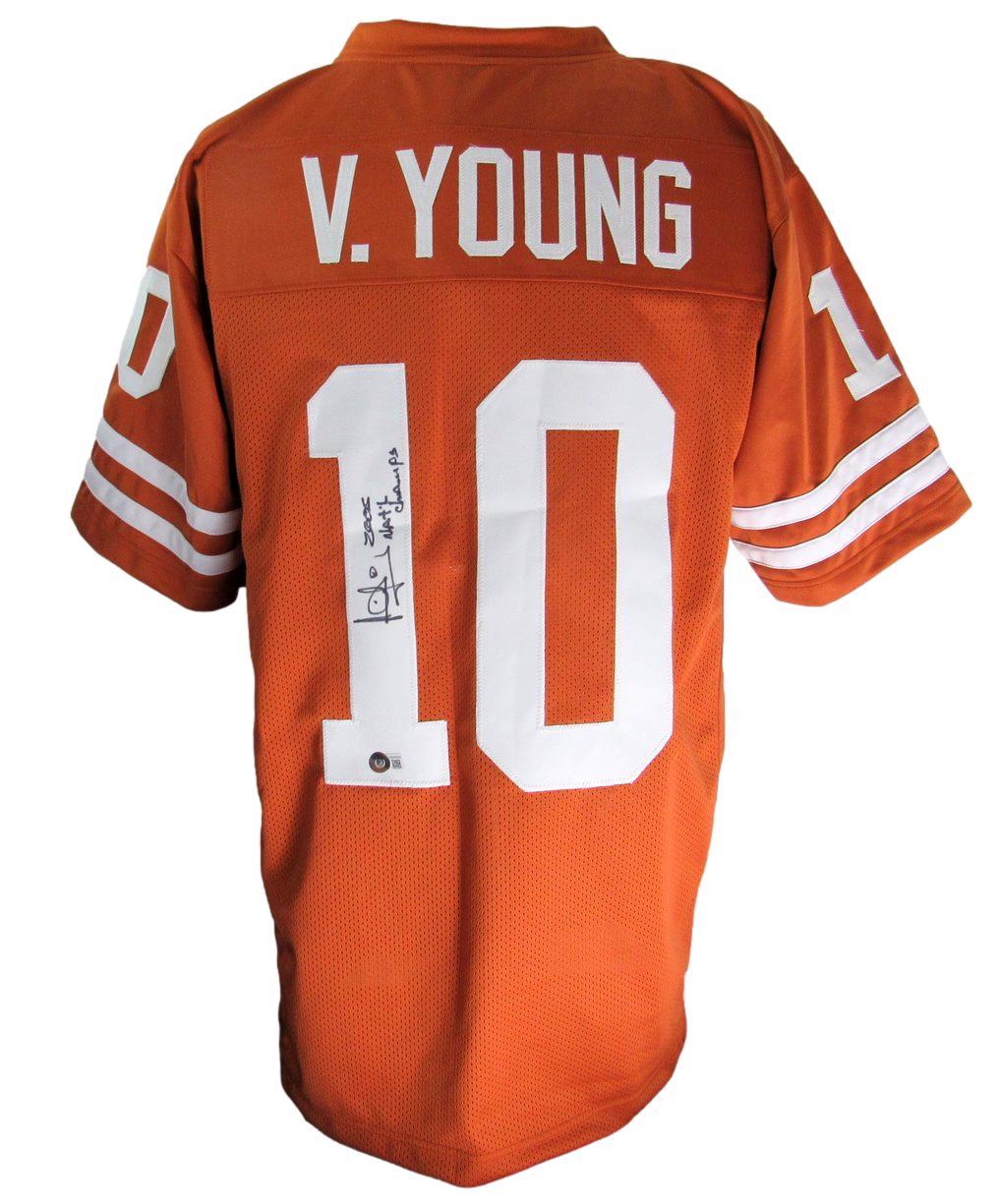Vince Young Signed Jersey Inscribed "2006 Nat'l Champs" (Beckett) at PristineAuction.com Vince Young Signed Jersey Inscribed "2006 Nat'l Champs" (Beckett) at PristineAuction.com