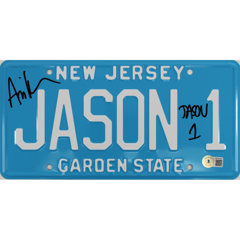 Ari Lehman Signed "Friday the 13th" New Jersey License Plate Inscribed "Jason 1" (Beckett) at PristineAuction.com