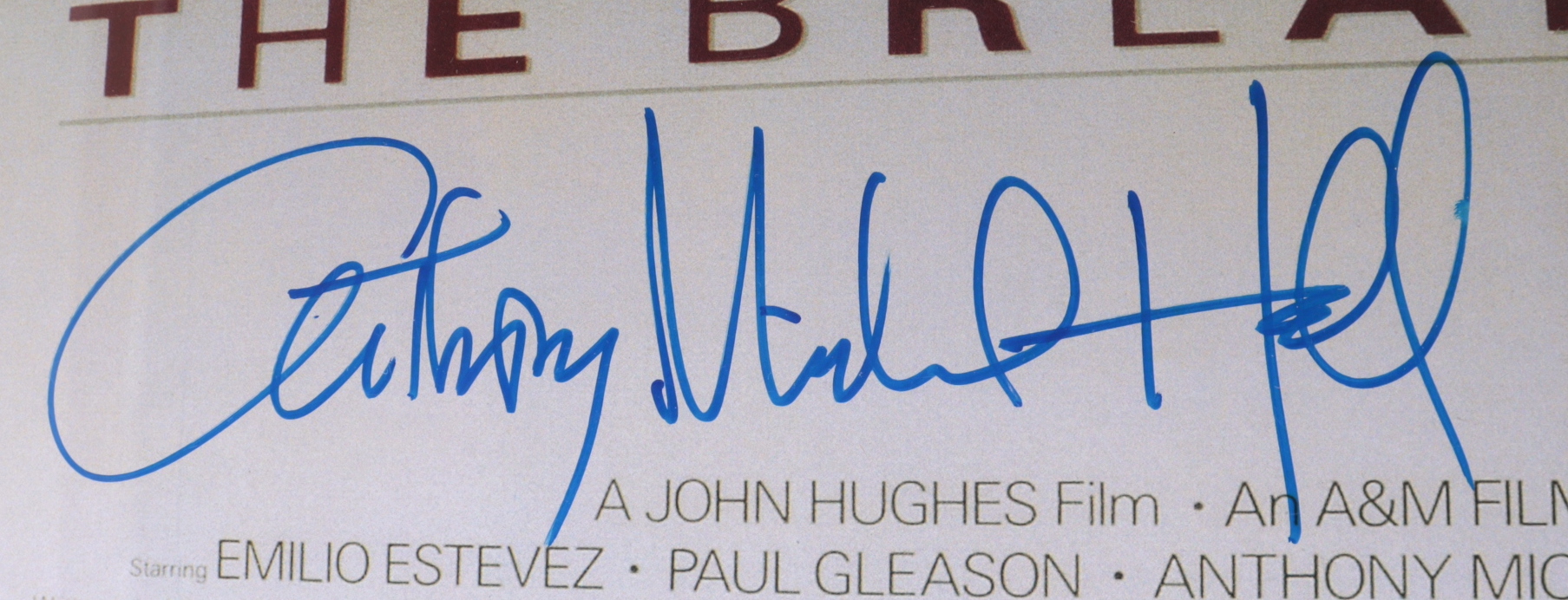 "The Breakfast Club" 24x36 Movie Poster Cast-Signed by (4) With Molly Ringwald, Emilio Estevez, Judd Nelson, Anthony Michael Hall (Schwartz COA) at PristineAuction.com "The Breakfast Club" 24x36 Movie Poster Cast-Signed by (4) With Molly Ringwald, Emilio Estevez, Judd Nelson, Anthony Michael Hall (Schwartz COA) at PristineAuction.com