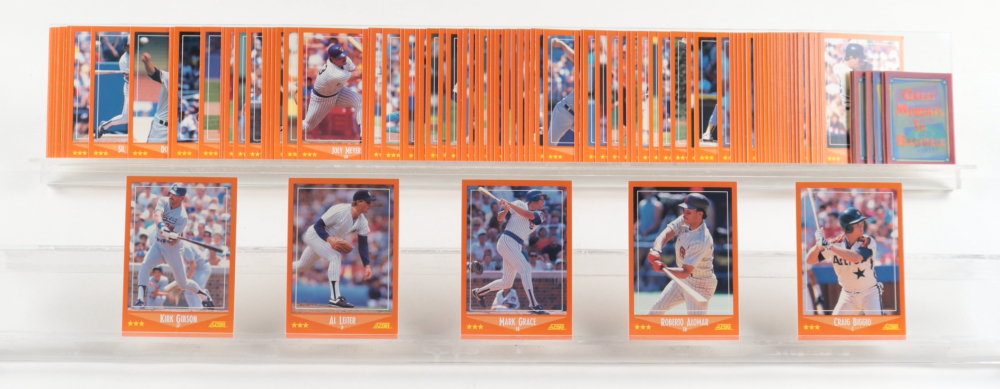 1988 Score Rookie & Traded Complete Set of (110) Baseball Card Box with #10T Kirk Gibson, #103T Craig Biggio, #105T Roberto Alomar, #97T AL Leiter, #80T Mark Grace (See Description)