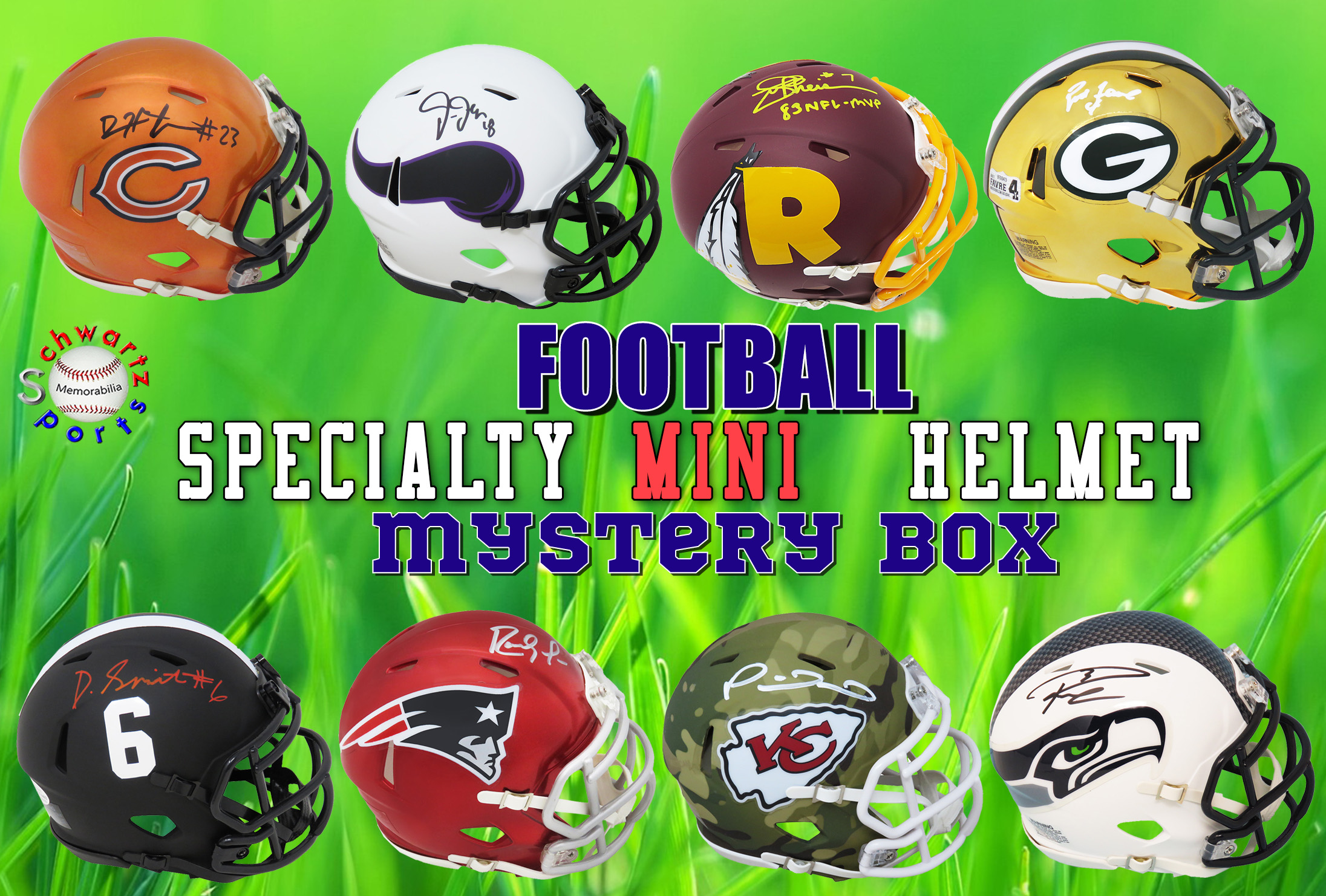 Schwartz Sports Football Specialty Mini Helmet Signed Mystery Box - Series 14 (Limited to 150) (ALL MINIS ARE RIDDELL SPECIALTY STYLES!!) at PristineAuction.com Schwartz Sports Football Specialty Mini Helmet Signed Mystery Box - Series 14 (Limited to 150) (ALL MINIS ARE RIDDELL SPECIALTY STYLES!!) at PristineAuction.com