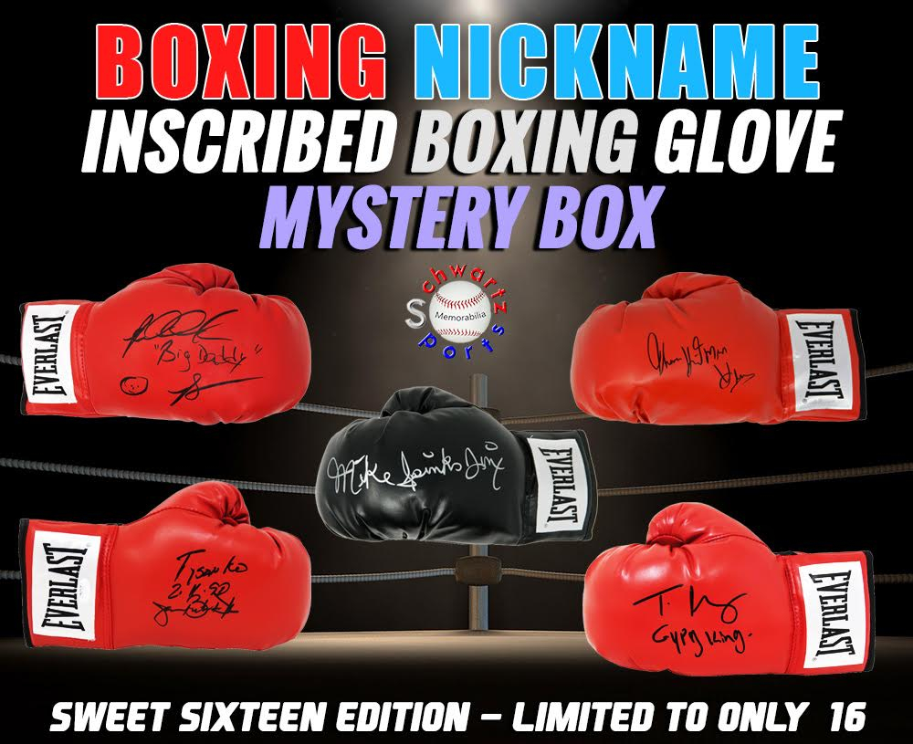Schwartz Sports Boxing Nickname Inscribed & Signed Boxing Glove Mystery Box (Sweet Sixteen